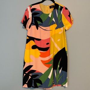VICI Multicolor Tropical Print Mini Dress - Pink, Yellow, Green, Black, Navy